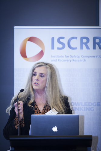 Sarah Newton opening the ISCRR Research Showcase